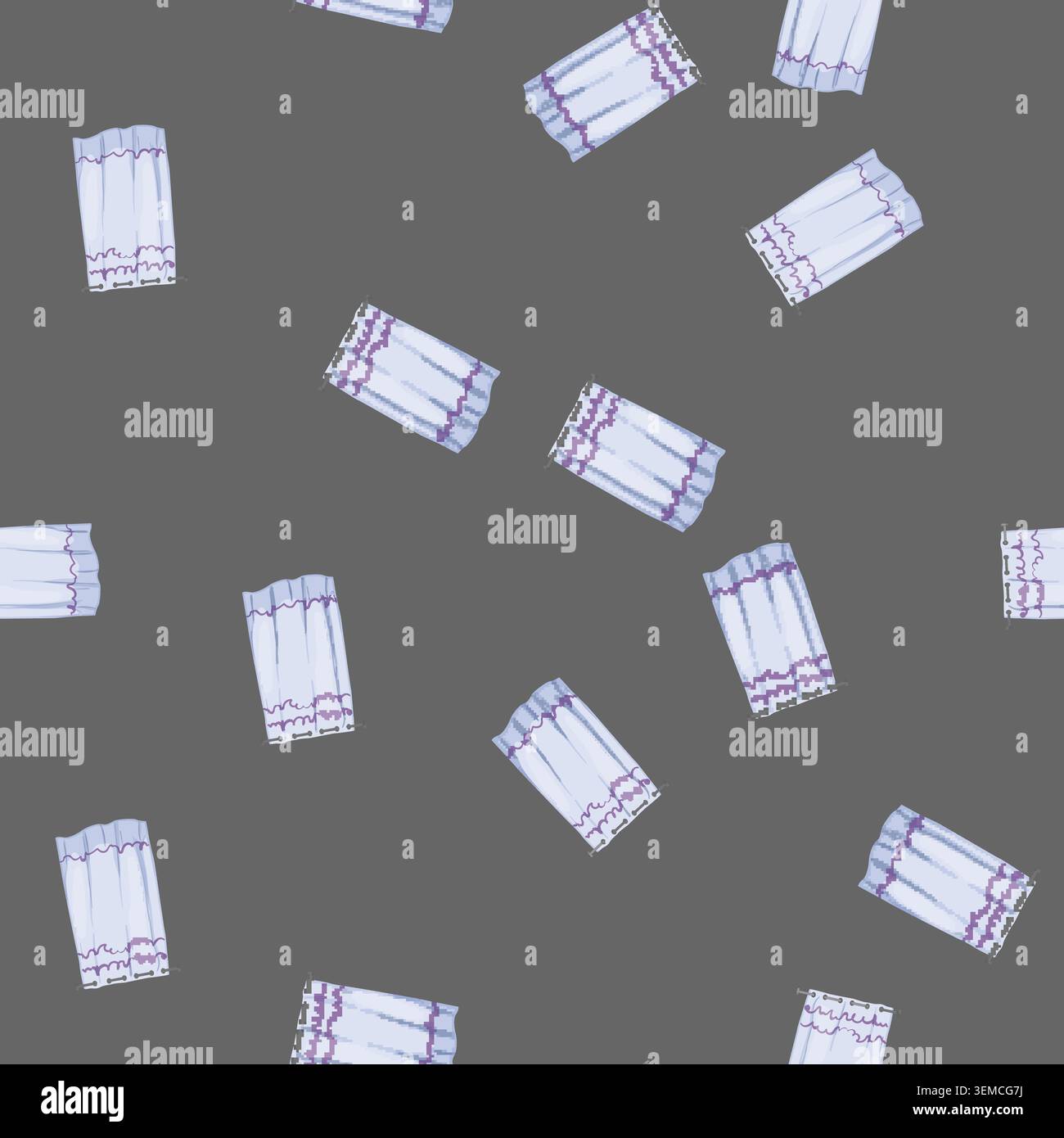 seamless pattern interior shower bathroom curtain cartoon vector Stock Vector