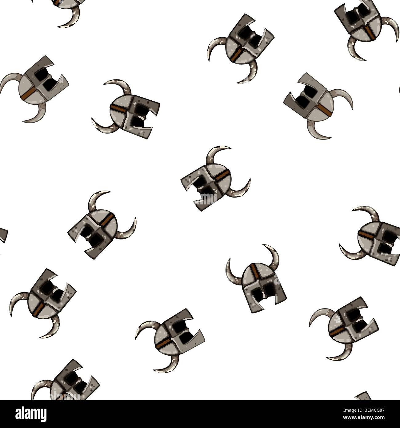 pattern horned viking helmet cartoon vector Stock Vector