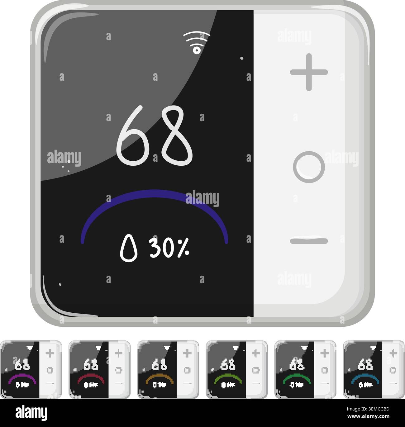 electronic smart thermostat cartoon vector graphic Stock Vector