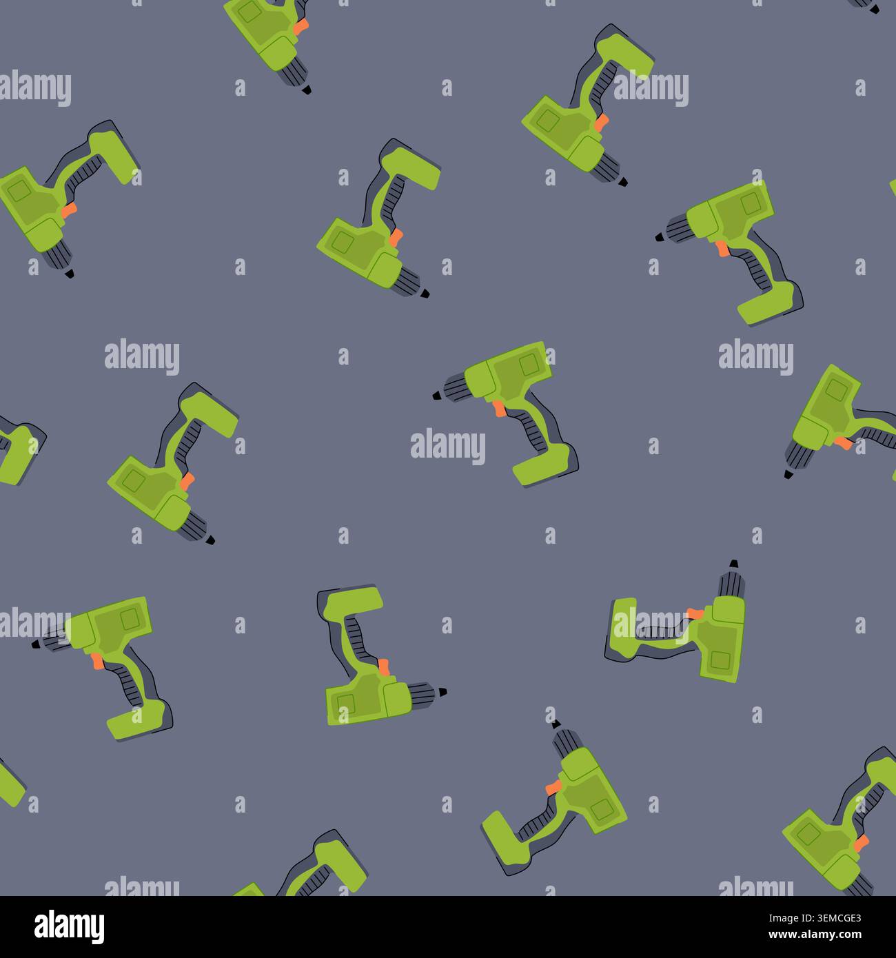 seamless pattern tool drill cartoon vector Stock Vector