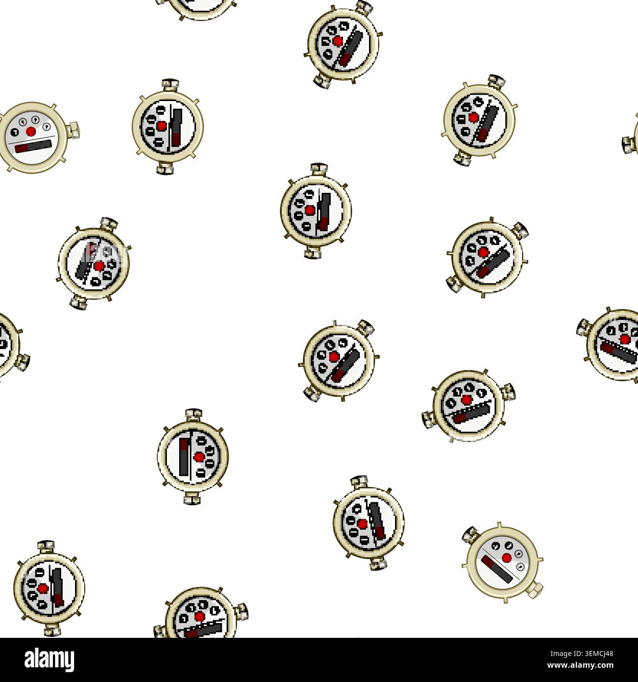 pattern utility water meter cartoon vector Stock Vector