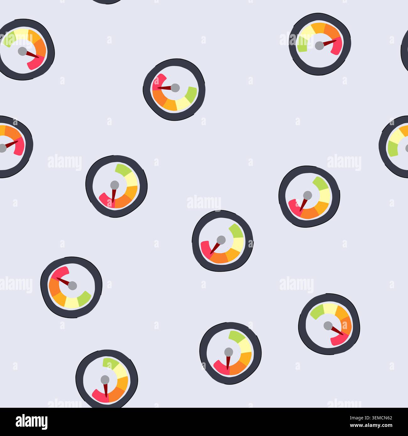 seamless pattern needle speedometer cartoon vector Stock Vector