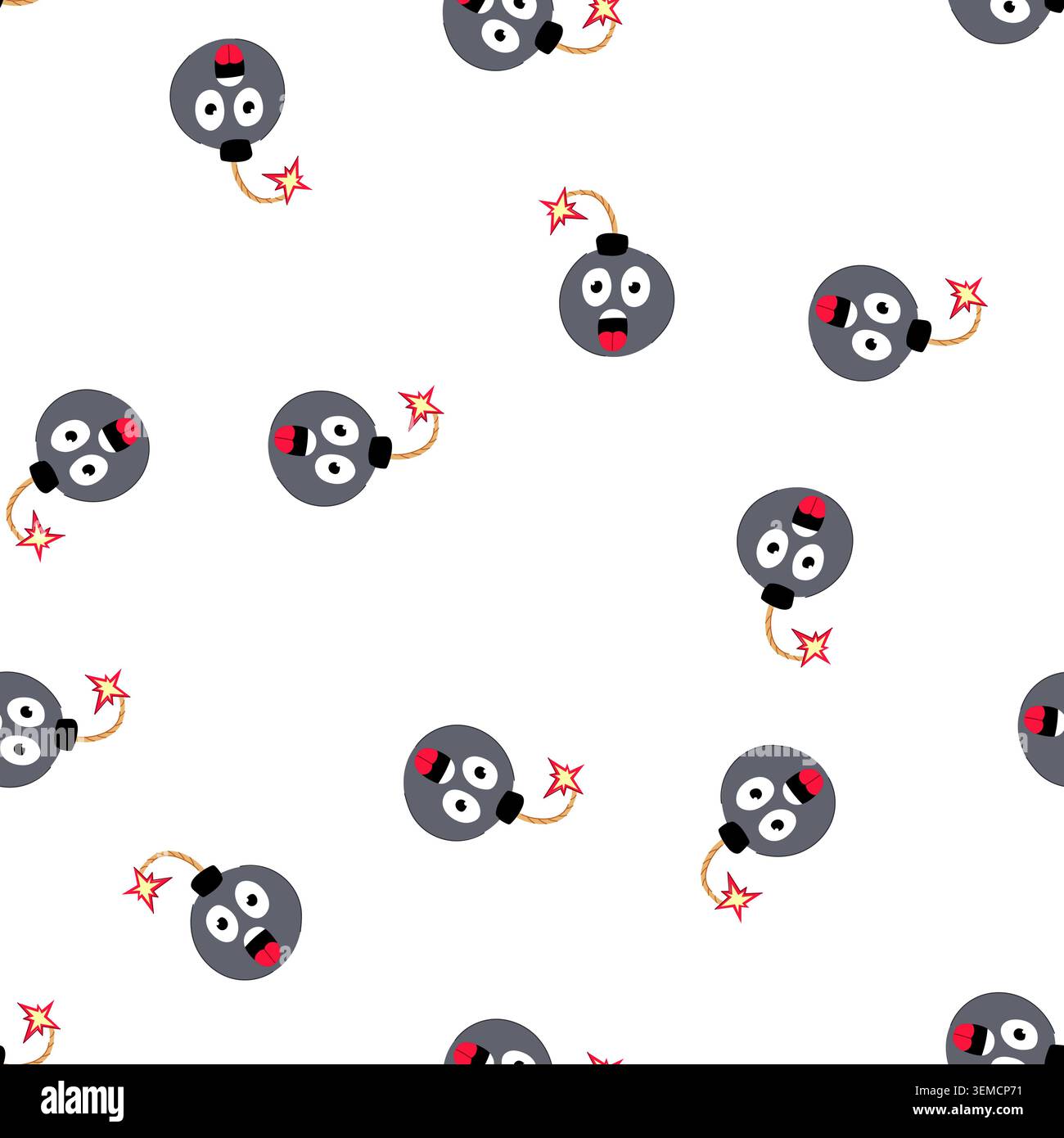 pattern grenade bomb character cartoon vector Stock Vector
