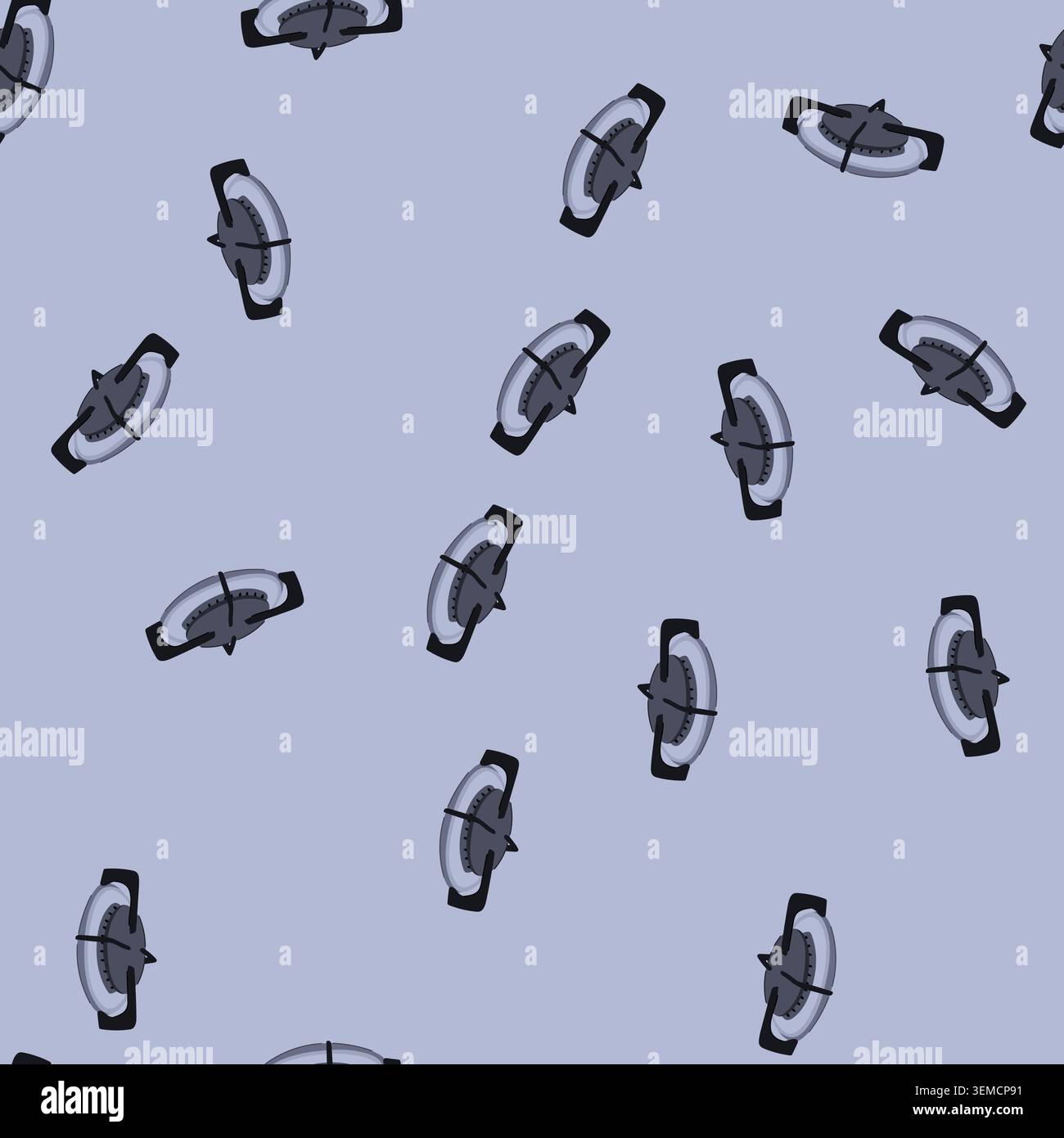 seamless pattern oven stove burner cartoon vector Stock Vector