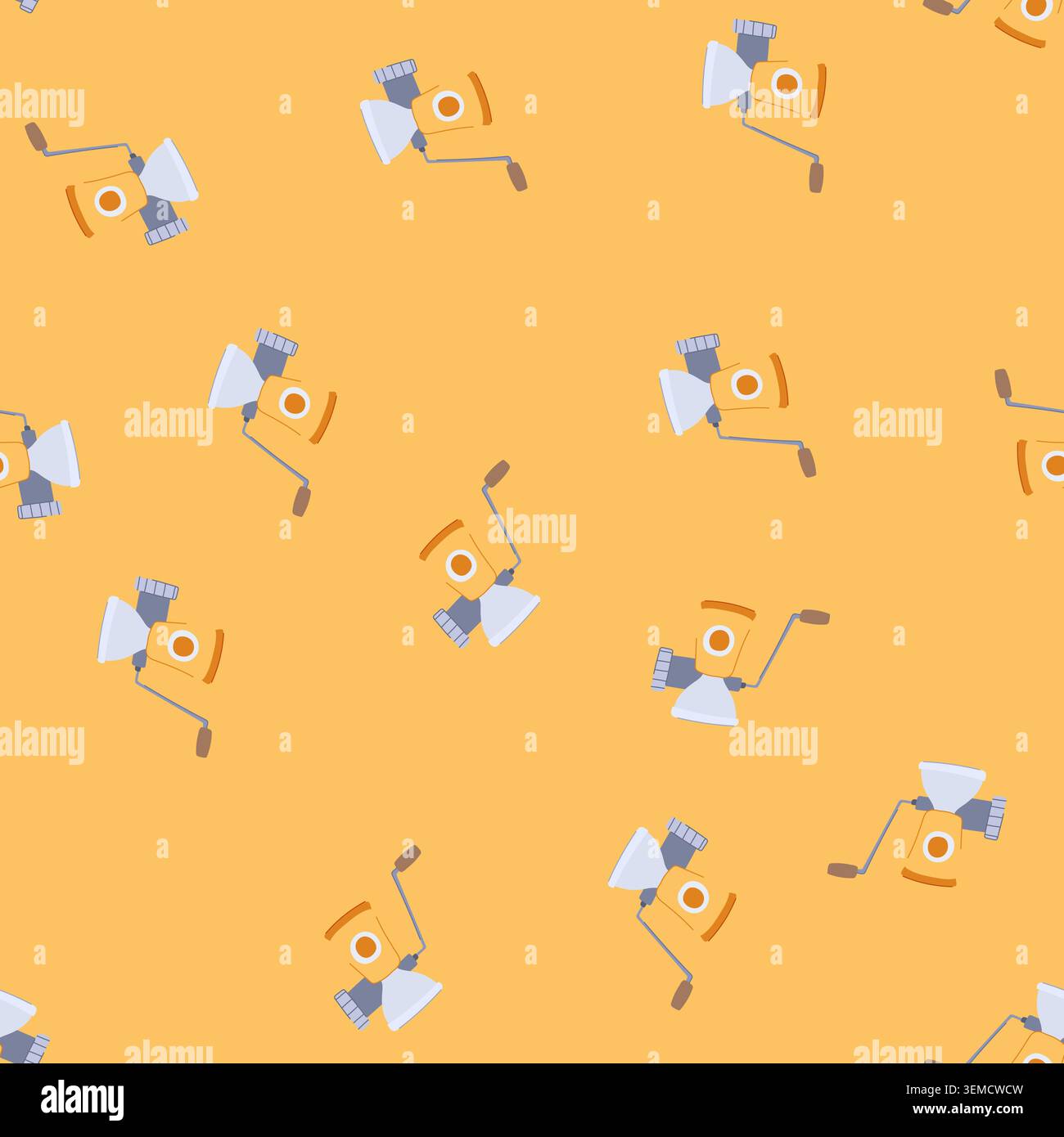 seamless pattern steel meat grinder cartoon vector Stock Vector