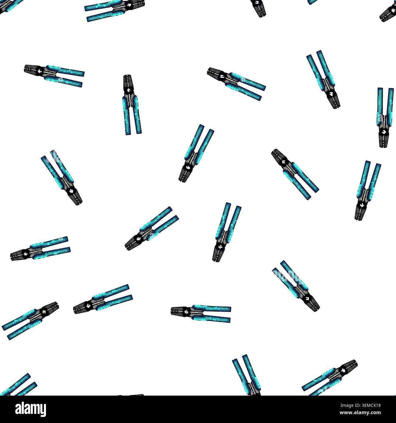 pattern work crimper tool cartoon vector Stock Vector