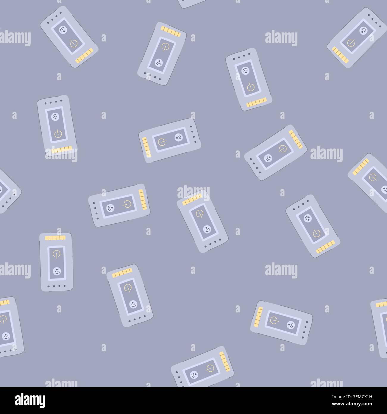 seamless pattern assistant smart home hub cartoon vector Stock Vector