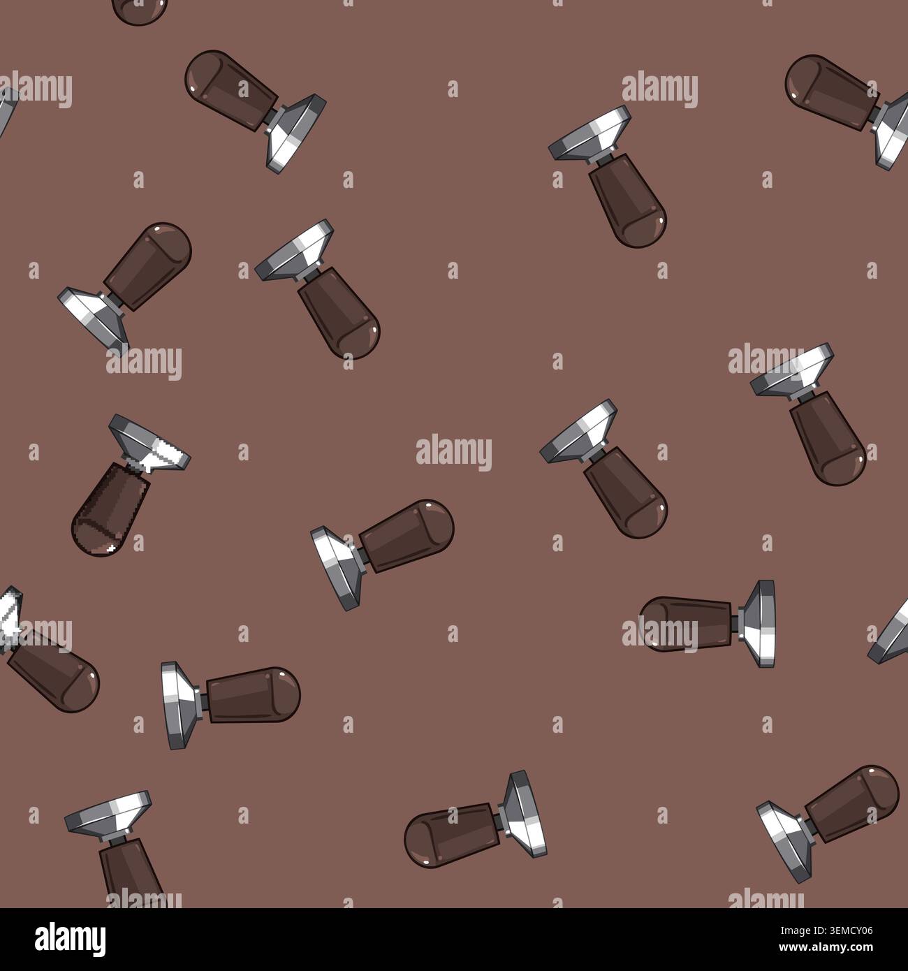 seamless pattern restaurant tamper coffee cartoon vector Stock Vector