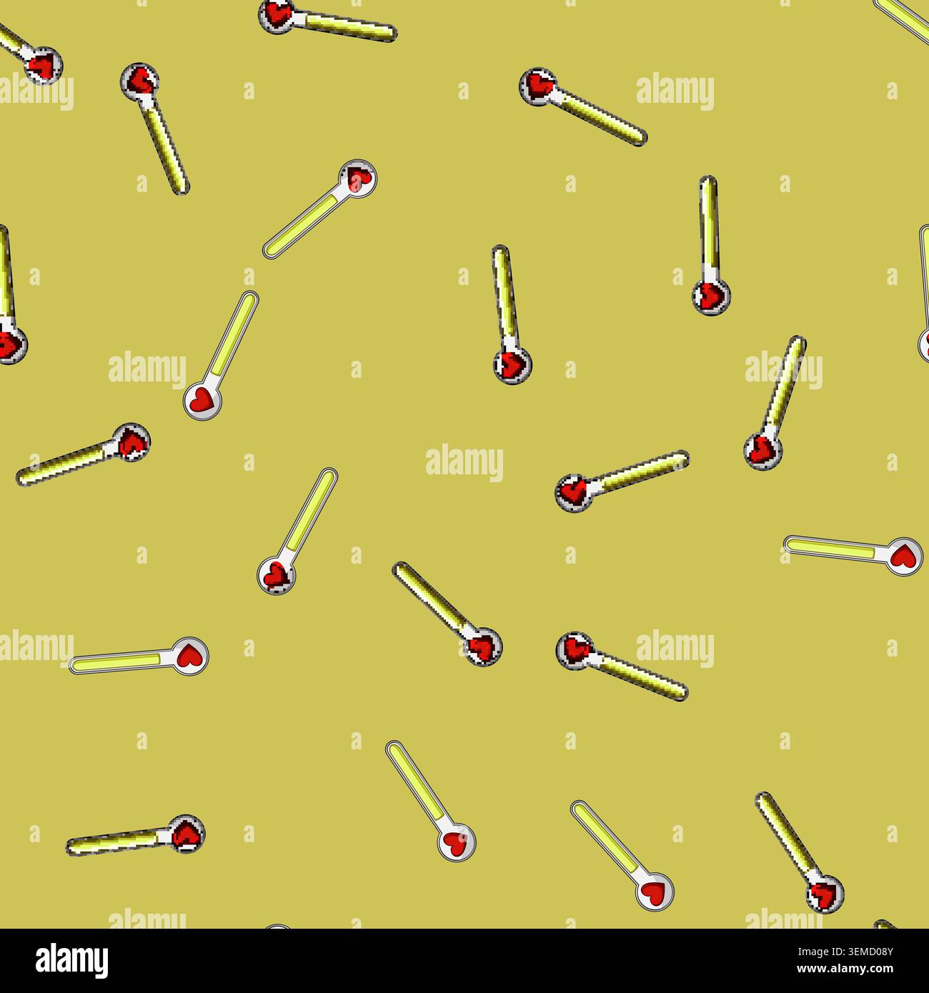 seamless pattern hemeter health bar cartoon vector Stock Vector