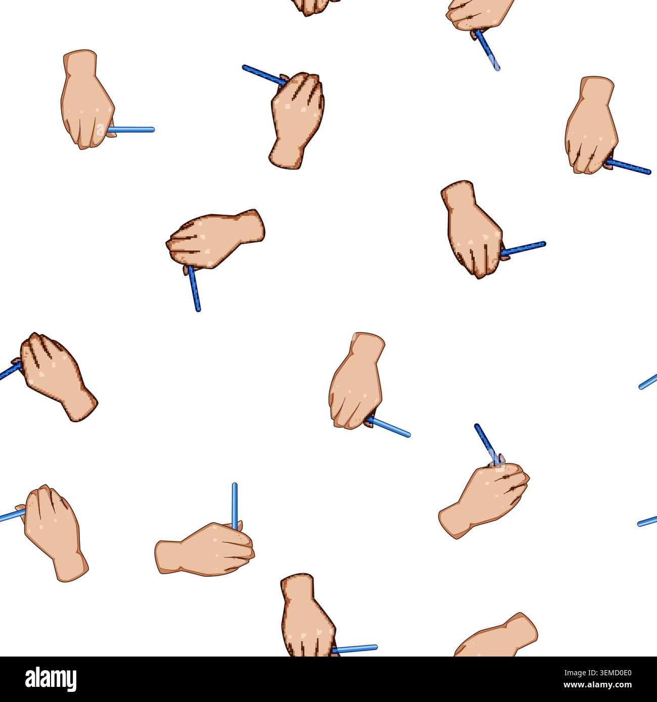 pattern Hand holding pen writing or drawing concept Stock Vector