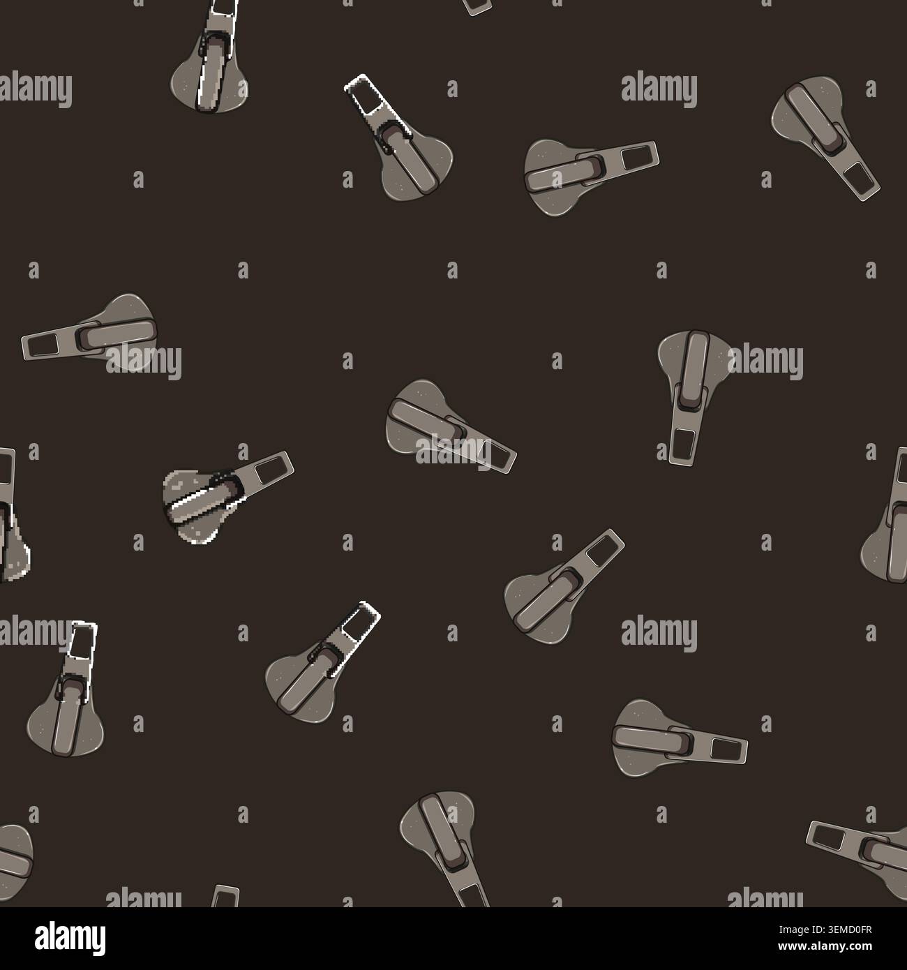 seamless pattern fasteners zipper puller cartoon vector Stock Vector