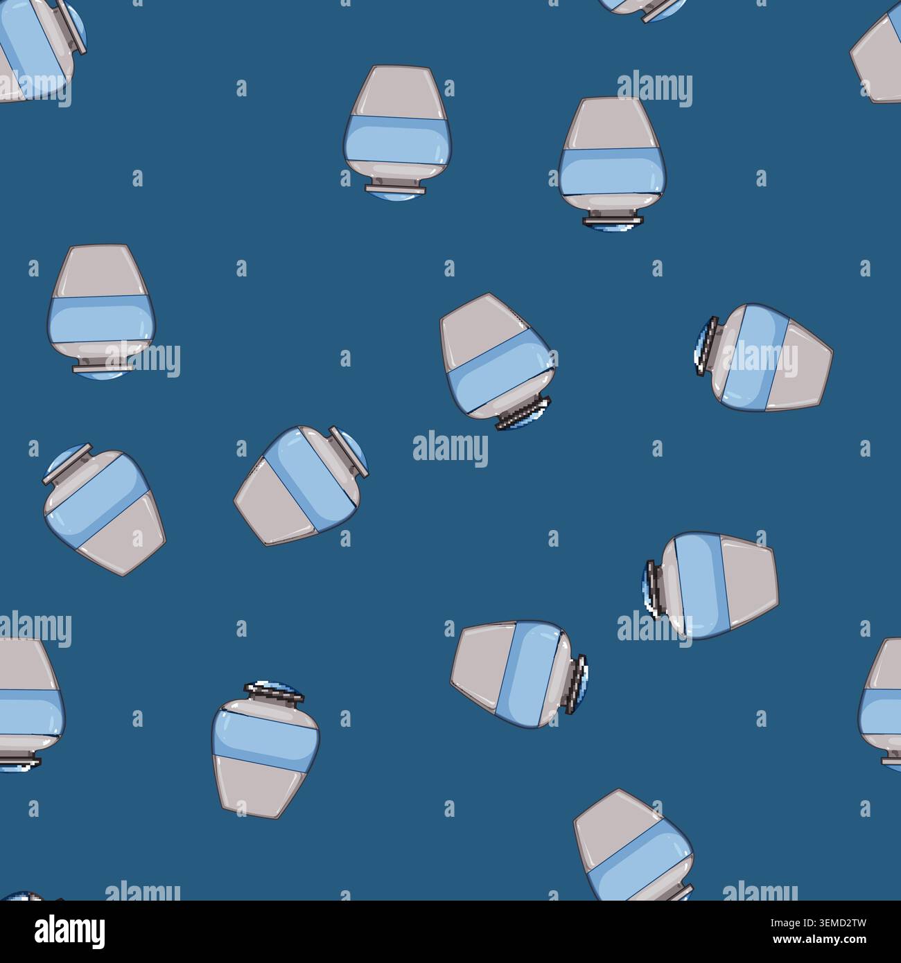 seamless pattern grief urn ashes cartoon vector Stock Vector