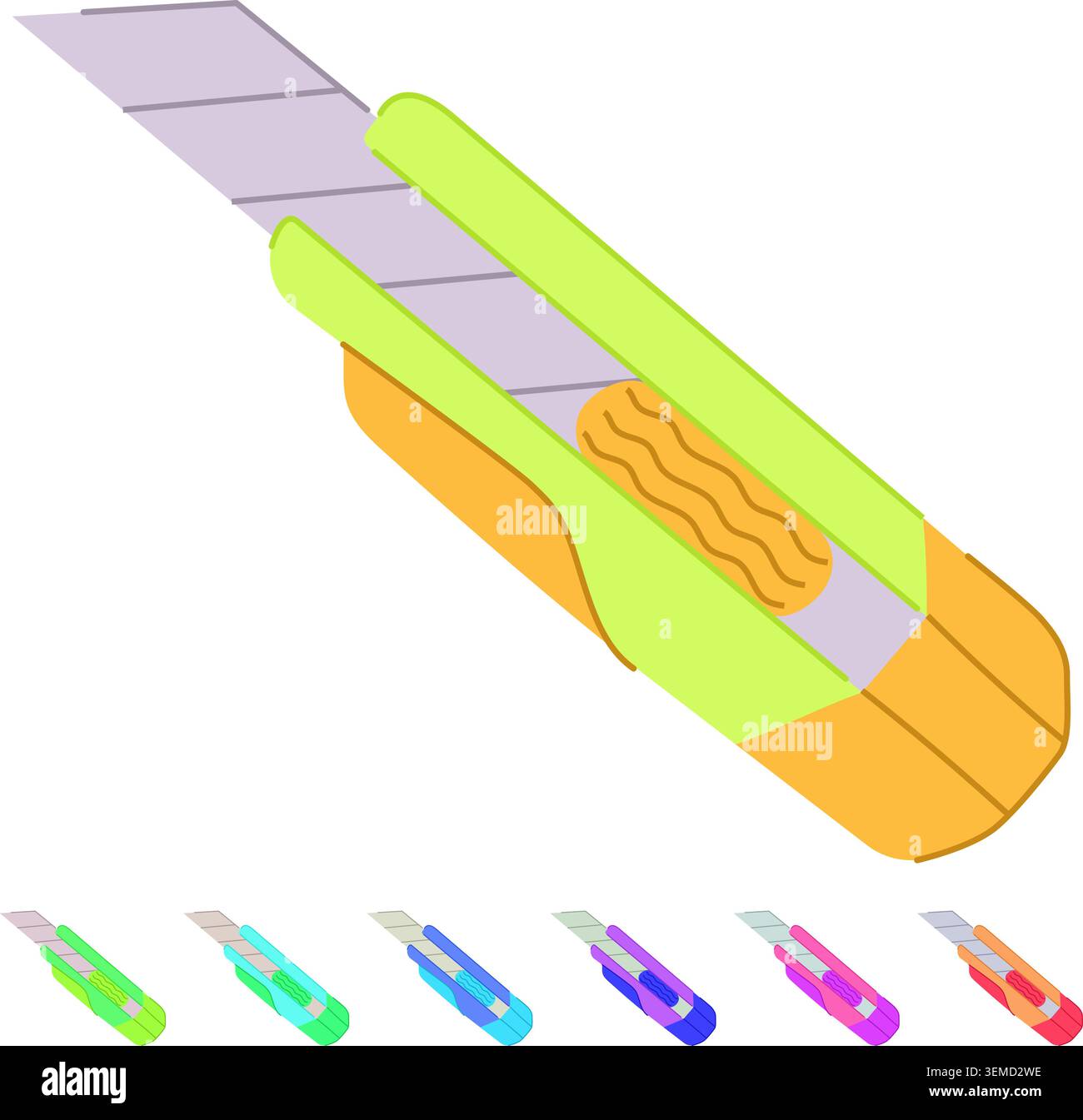box cutter knife vector cartoon graphic Stock Vector