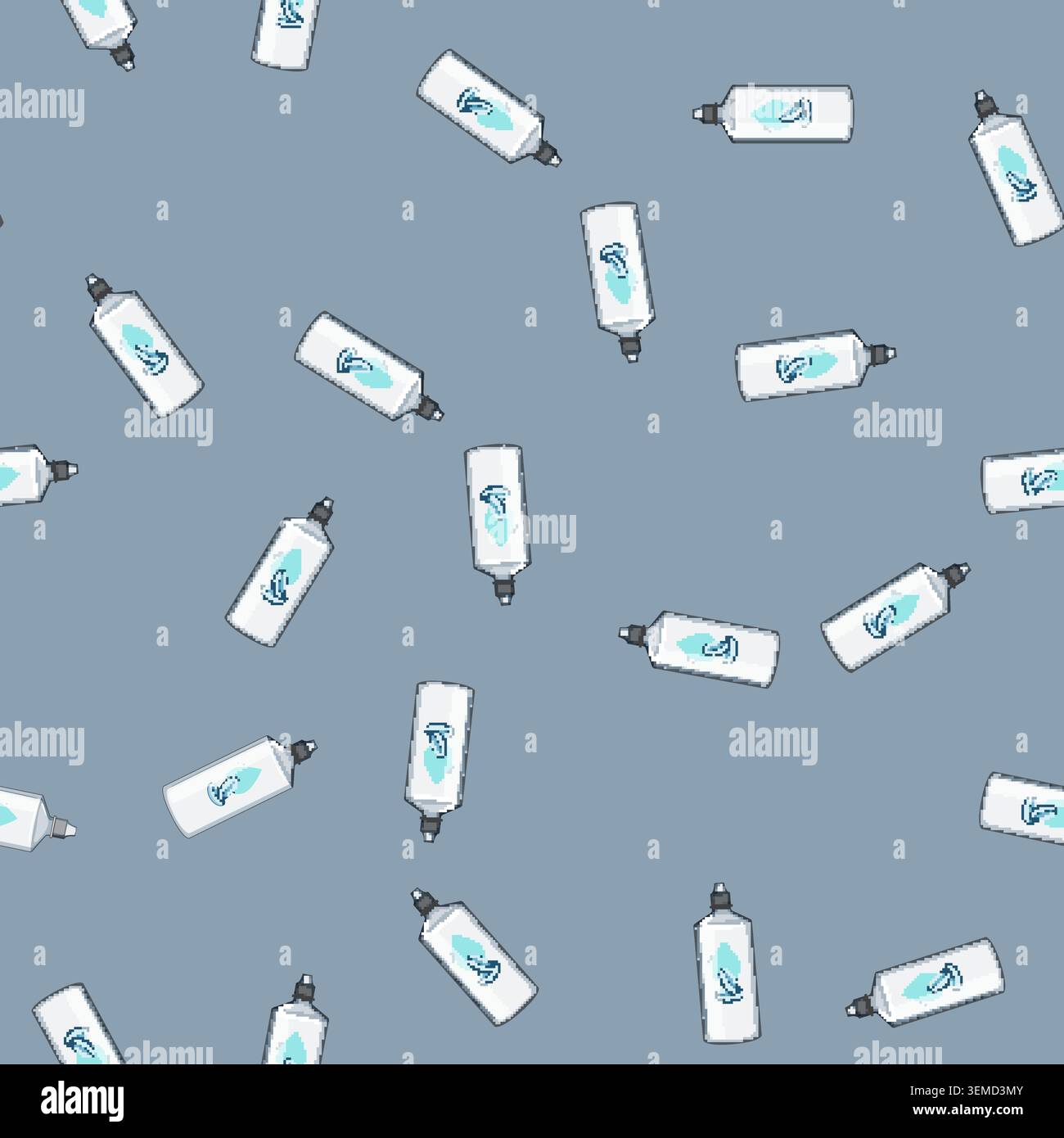 seamless pattern clean contact lens solution cartoon vector Stock Vector