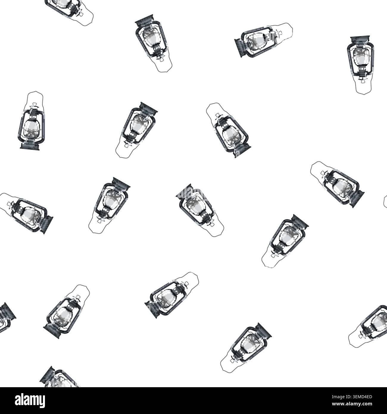 pattern fire kerosene lamp cartoon vector Stock Vector