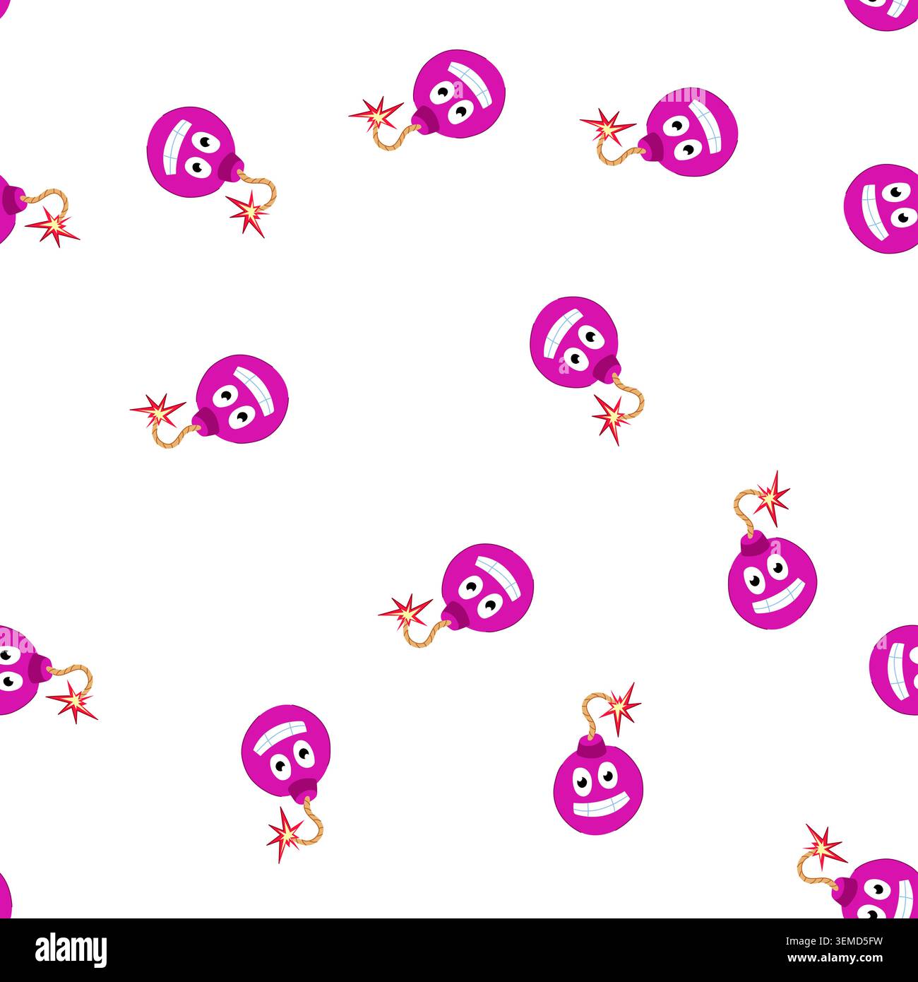 pattern detonation bomb character cartoon vector Stock Vector