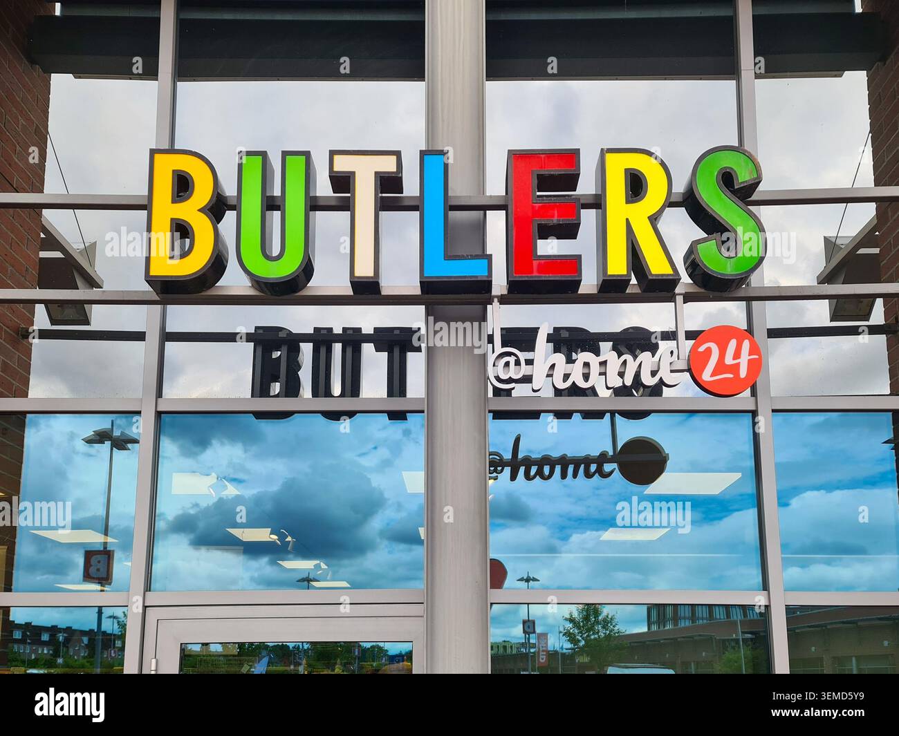 Butlers store logo on a building, Butlers is a home accessories store in Frankfurt, Germany Stock Photo