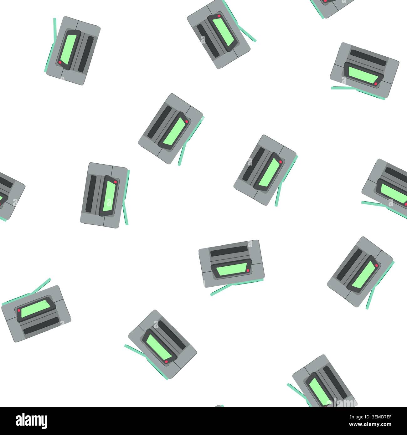 pattern scanner printer paper cartoon vector Stock Vector