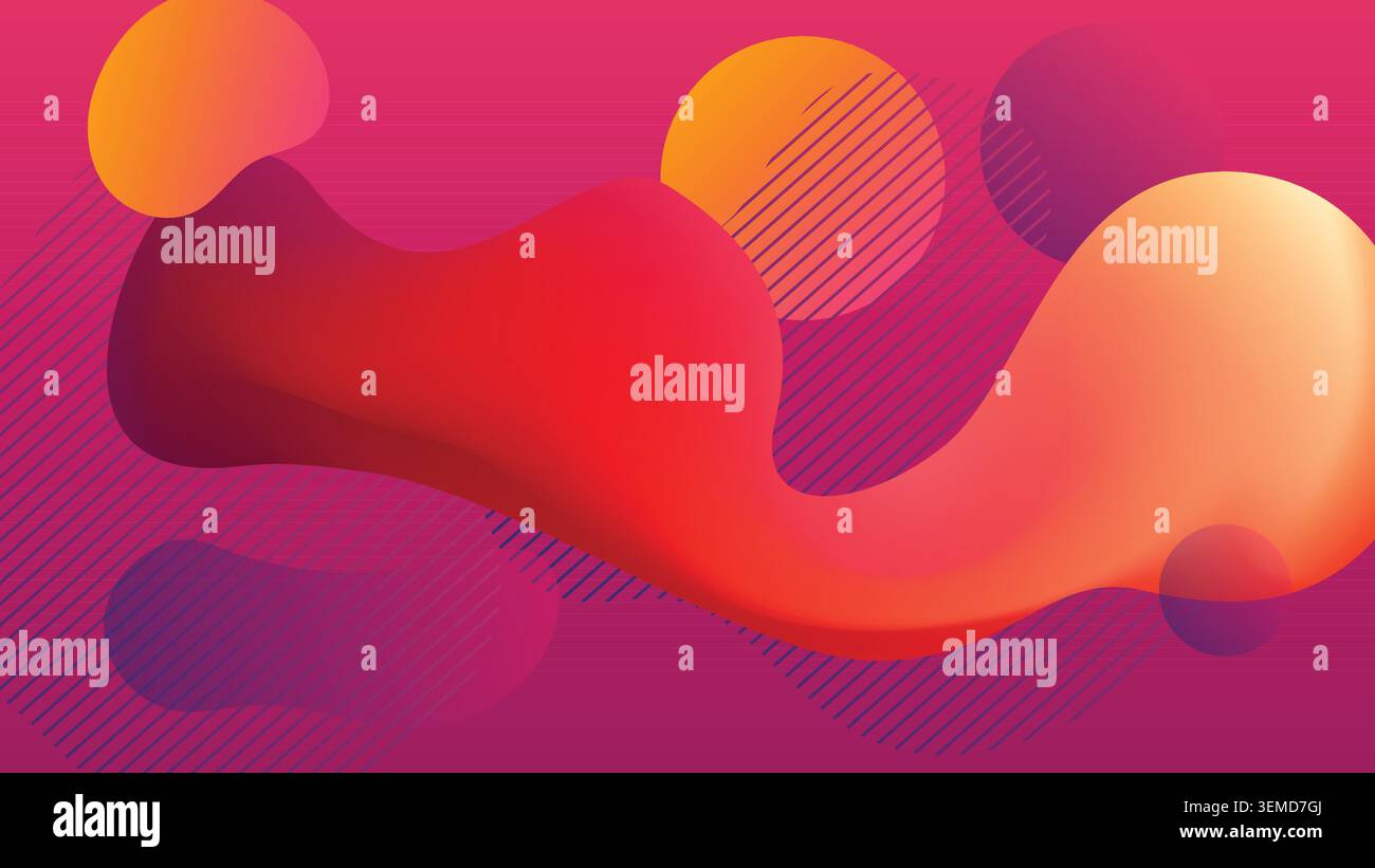 A bold abstract background featuring fluid liquid shapes and vibrant gradients. Perfect for digital projects, presentations, and modern design themes Stock Vector