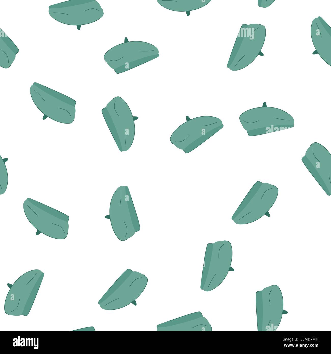 pattern headwear beret cartoon vector Stock Vector