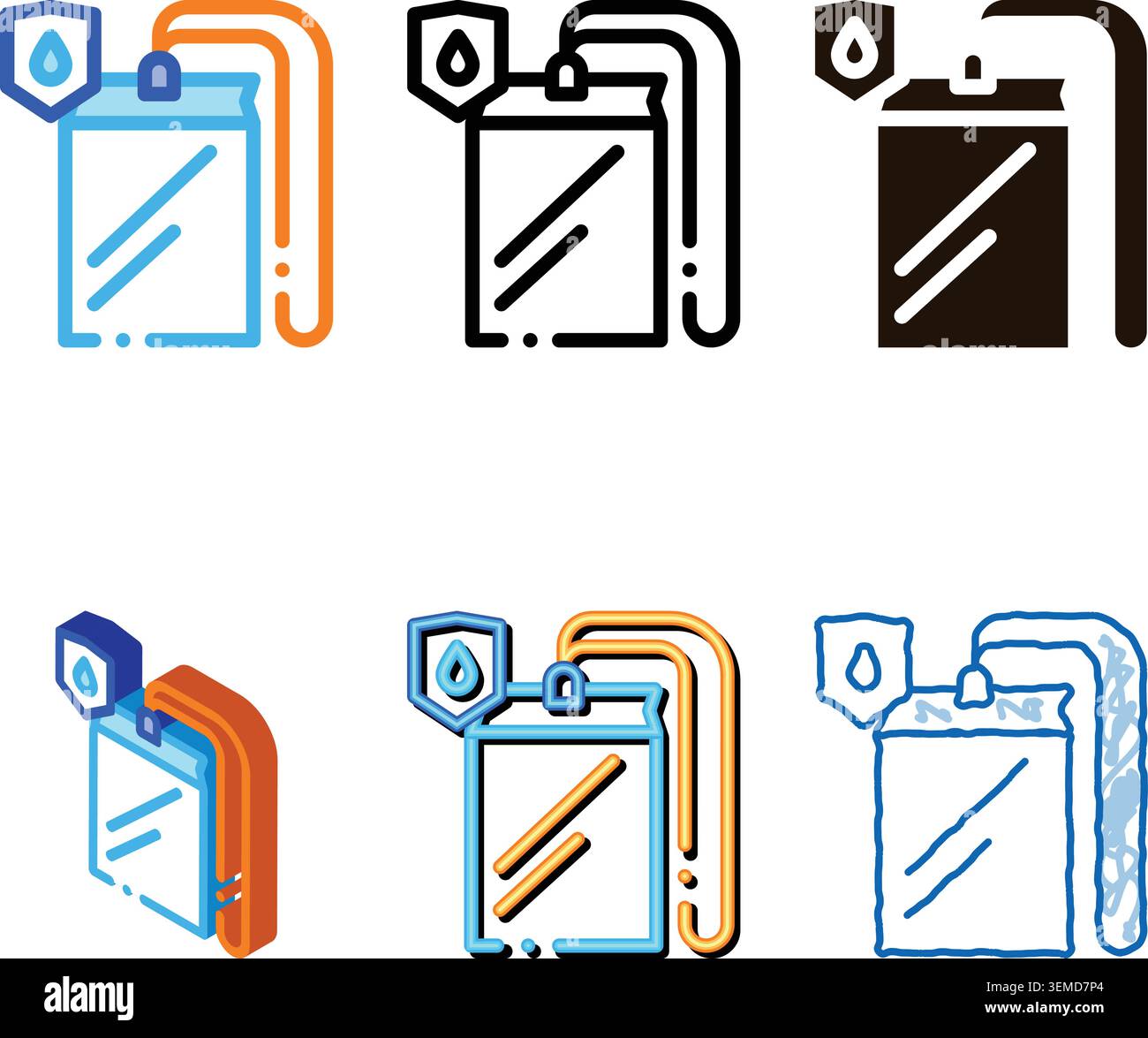 waterproof material thing cover vector line stylized icon Stock Vector