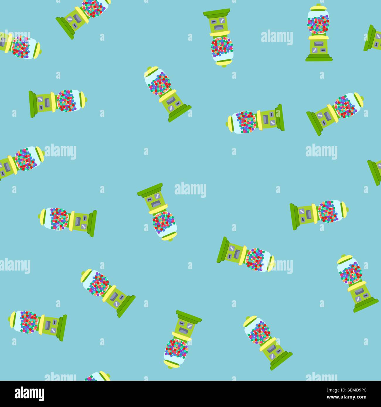 seamless pattern gum bubblegum machine cartoon vector Stock Vector