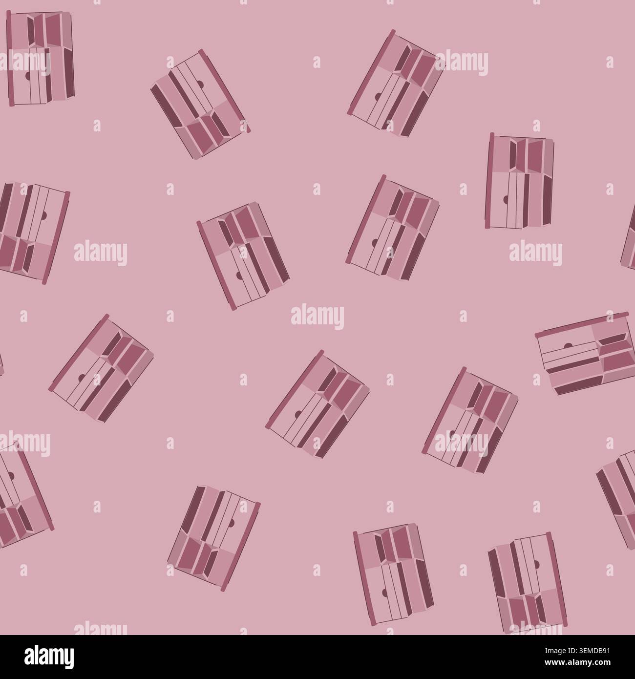 seamless pattern top desk organizer cartoon vector Stock Vector