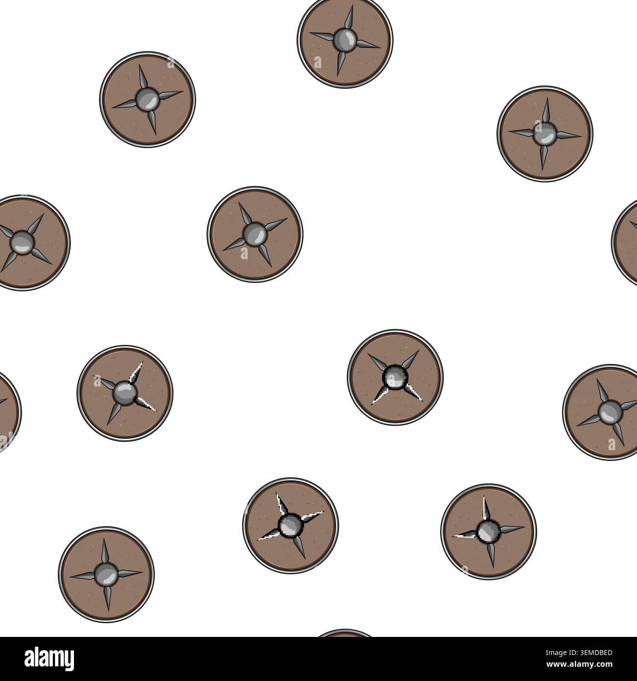 pattern iron viking shield cartoon vector Stock Vector