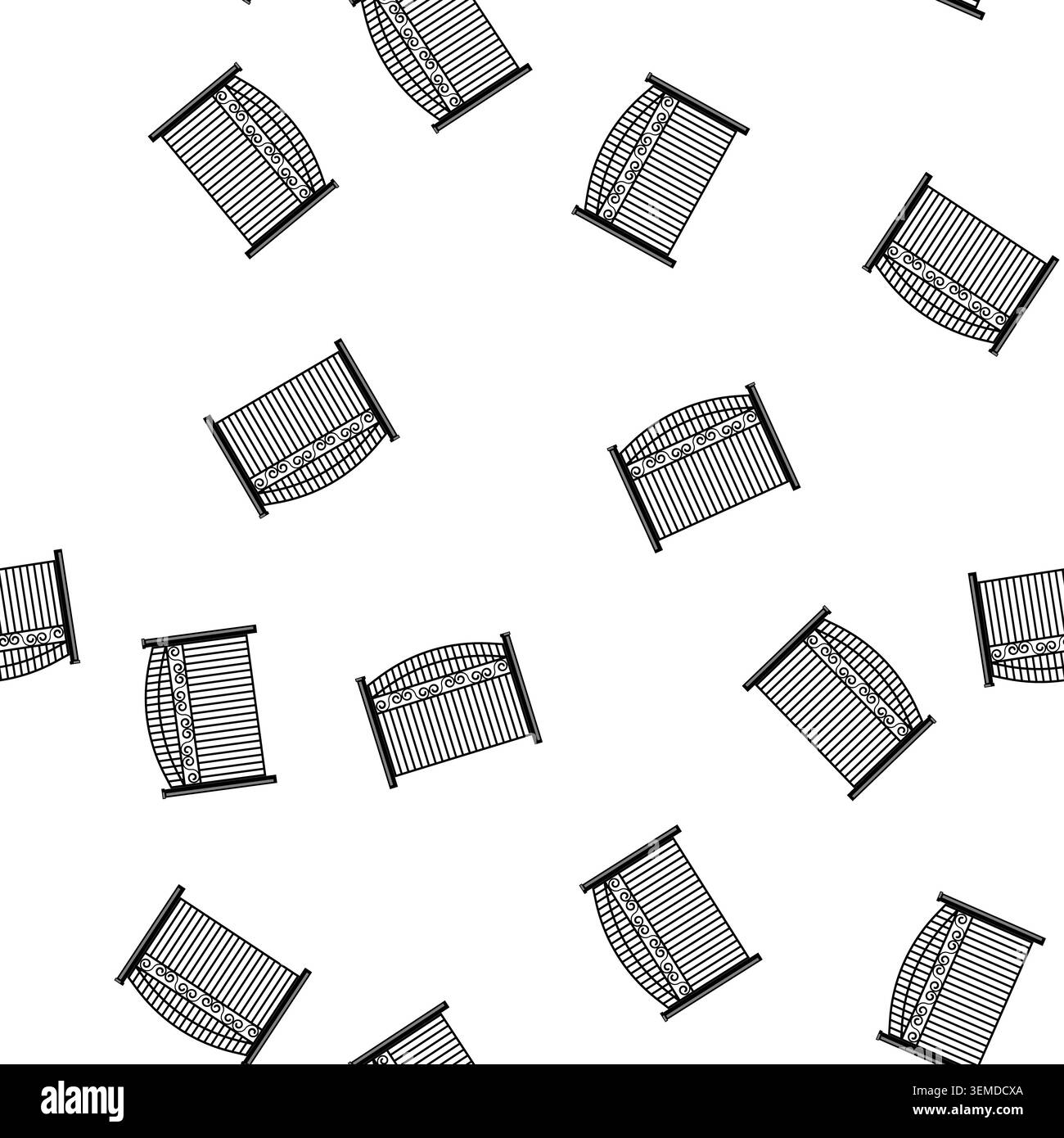 pattern metal park fence cartoon vector Stock Vector