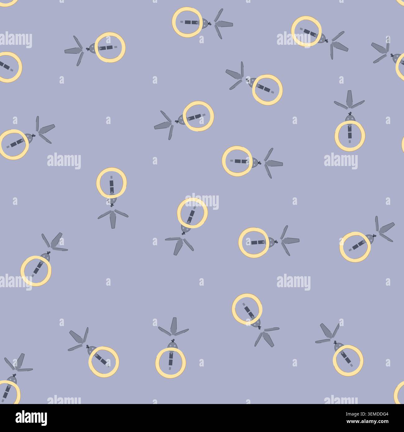 seamless pattern blue light ring cartoon vector Stock Vector