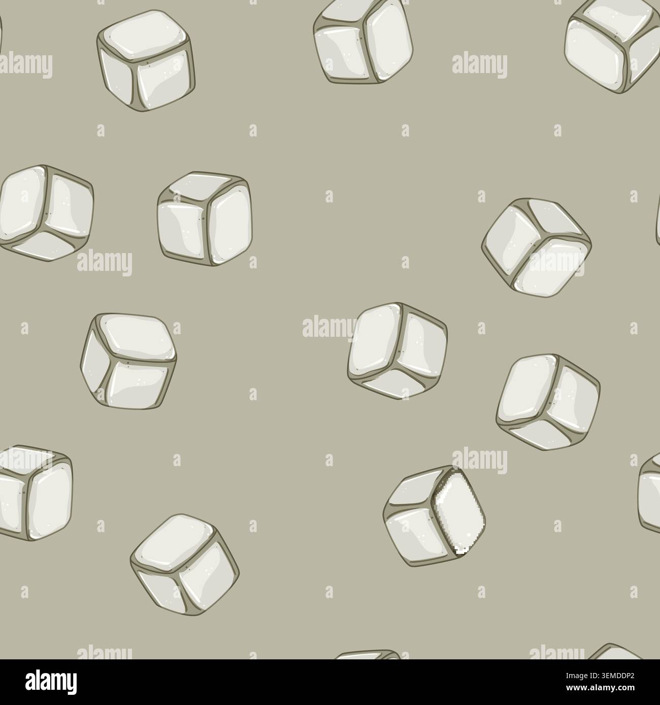 seamless pattern steel ice cubes reusable cartoon vector Stock Vector