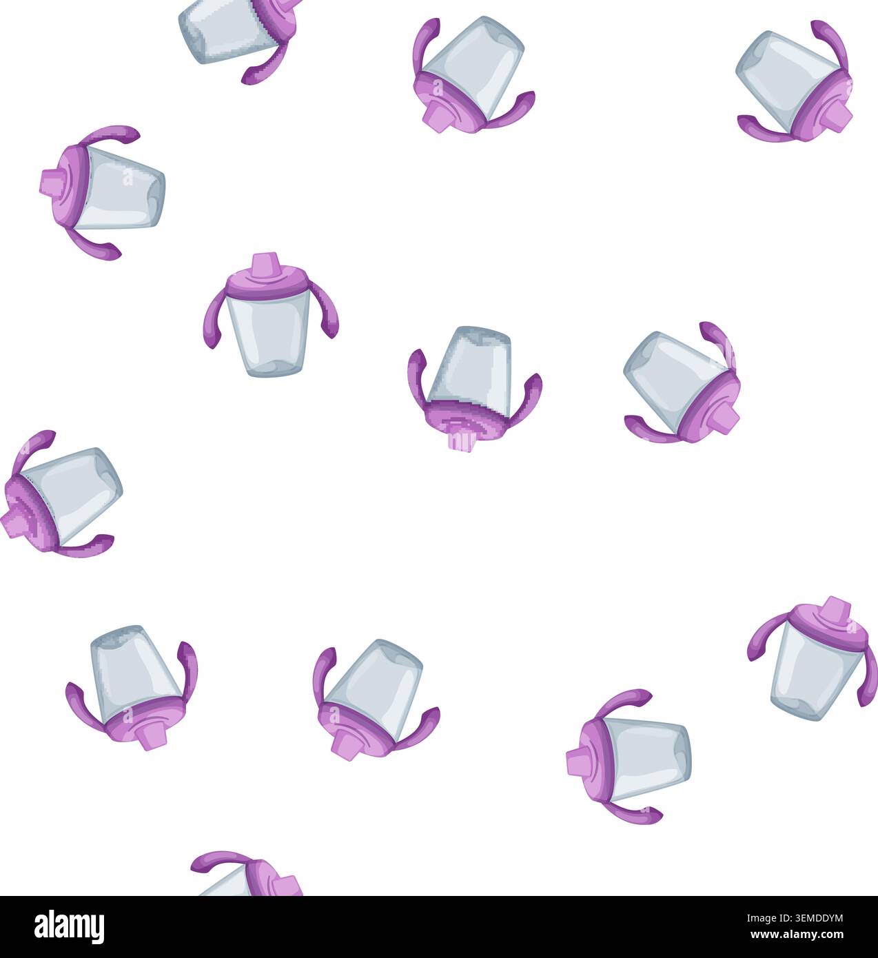 pattern toddler sippy cup cartoon vector Stock Vector