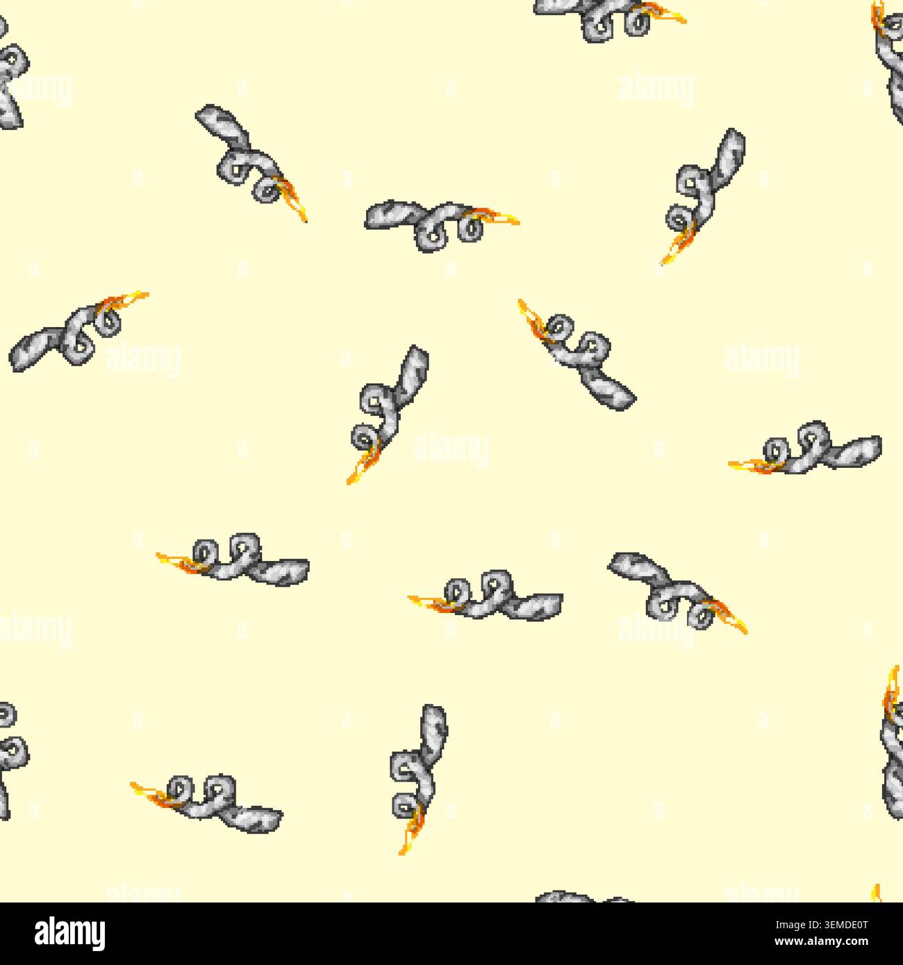 seamless pattern ignition rocket fire trail cartoon vector Stock Vector