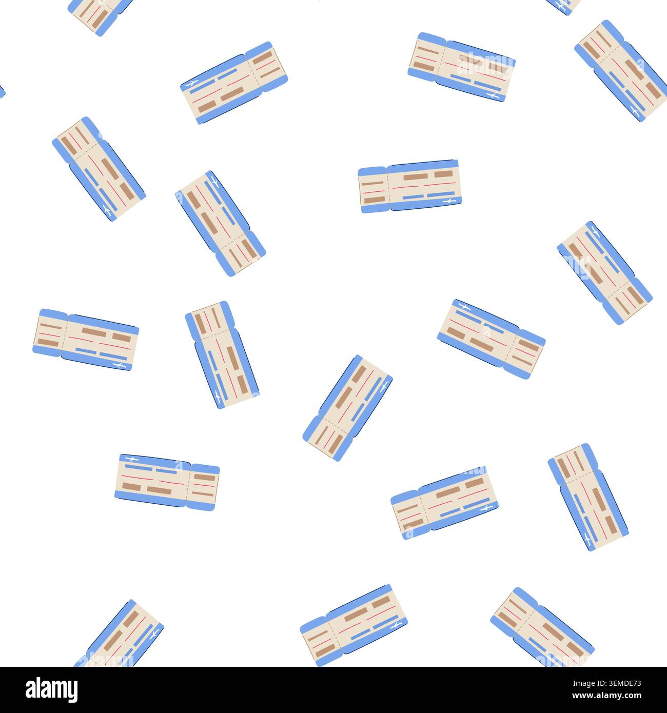 pattern destination boarding pass cartoon vector Stock Vector