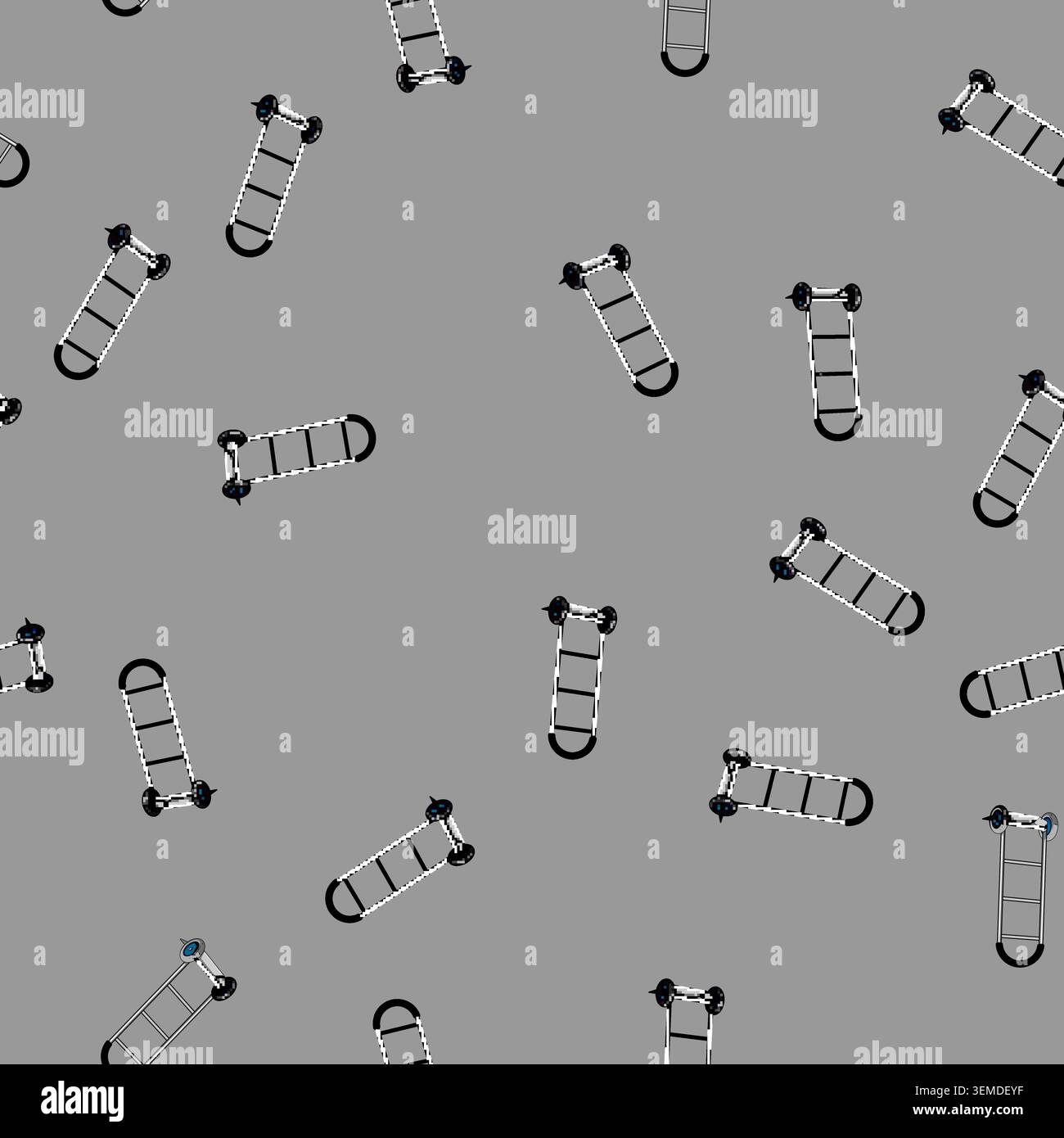 seamless pattern mobility hand cart cartoon vector Stock Vector