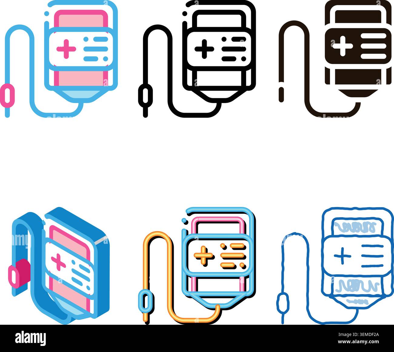 volunteers support bottle vector thin line modern icon Stock Vector