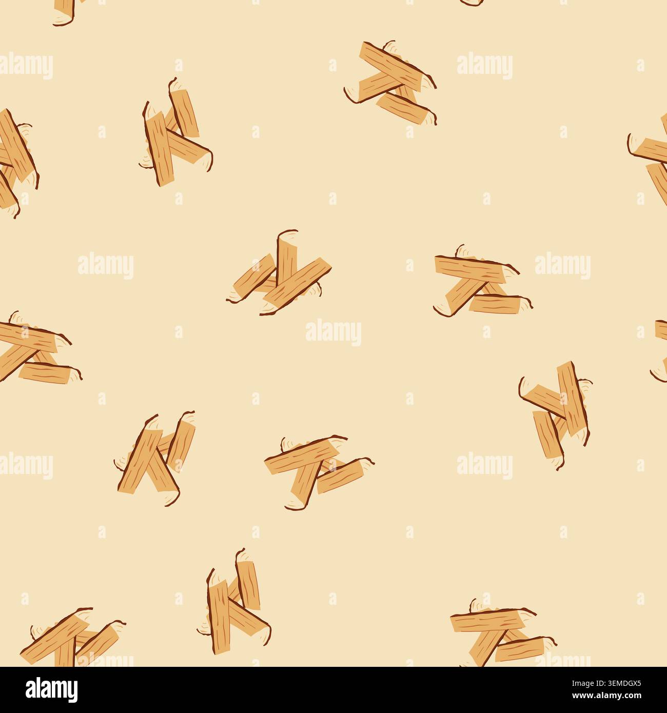 seamless pattern stump wood log cartoon vector Stock Vector