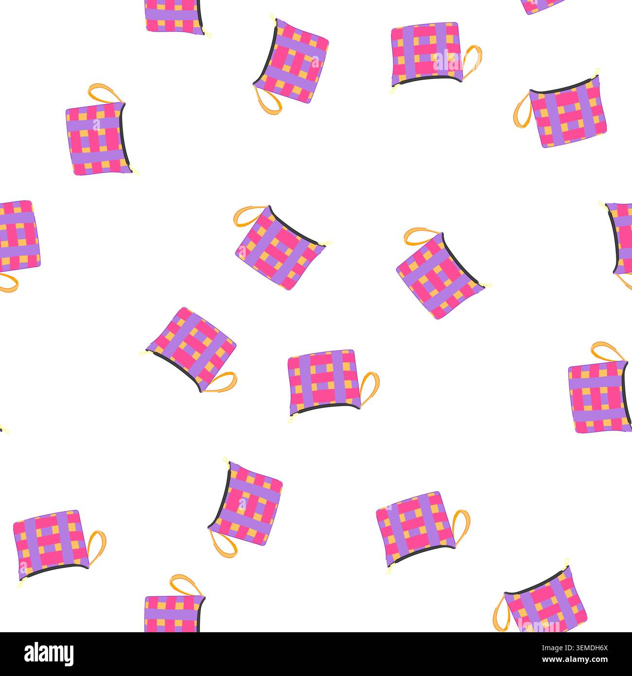 pattern mockup cosmetic pouch cartoon vector Stock Vector
