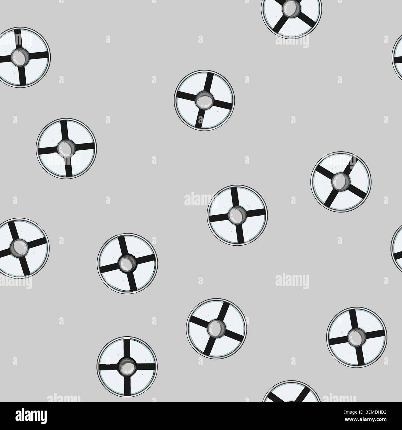 seamless pattern replica viking shield cartoon vector Stock Vector