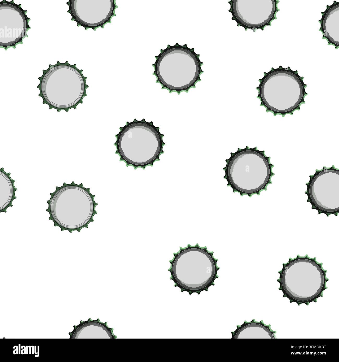 pattern Green bottle cap illustrating beverage packaging and closure concept Stock Vector