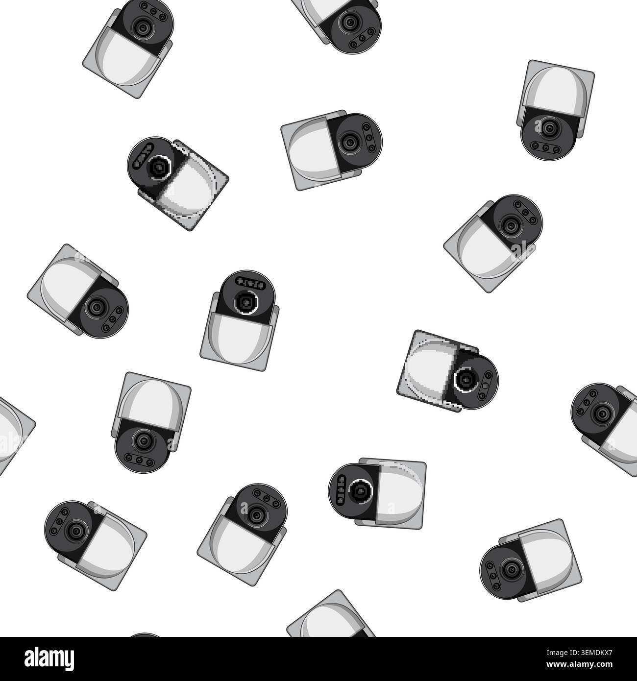 pattern control ip camera cartoon vector Stock Vector