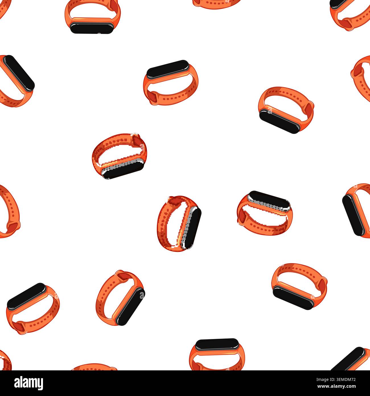 pattern digital fitness bracelet cartoon vector Stock Vector