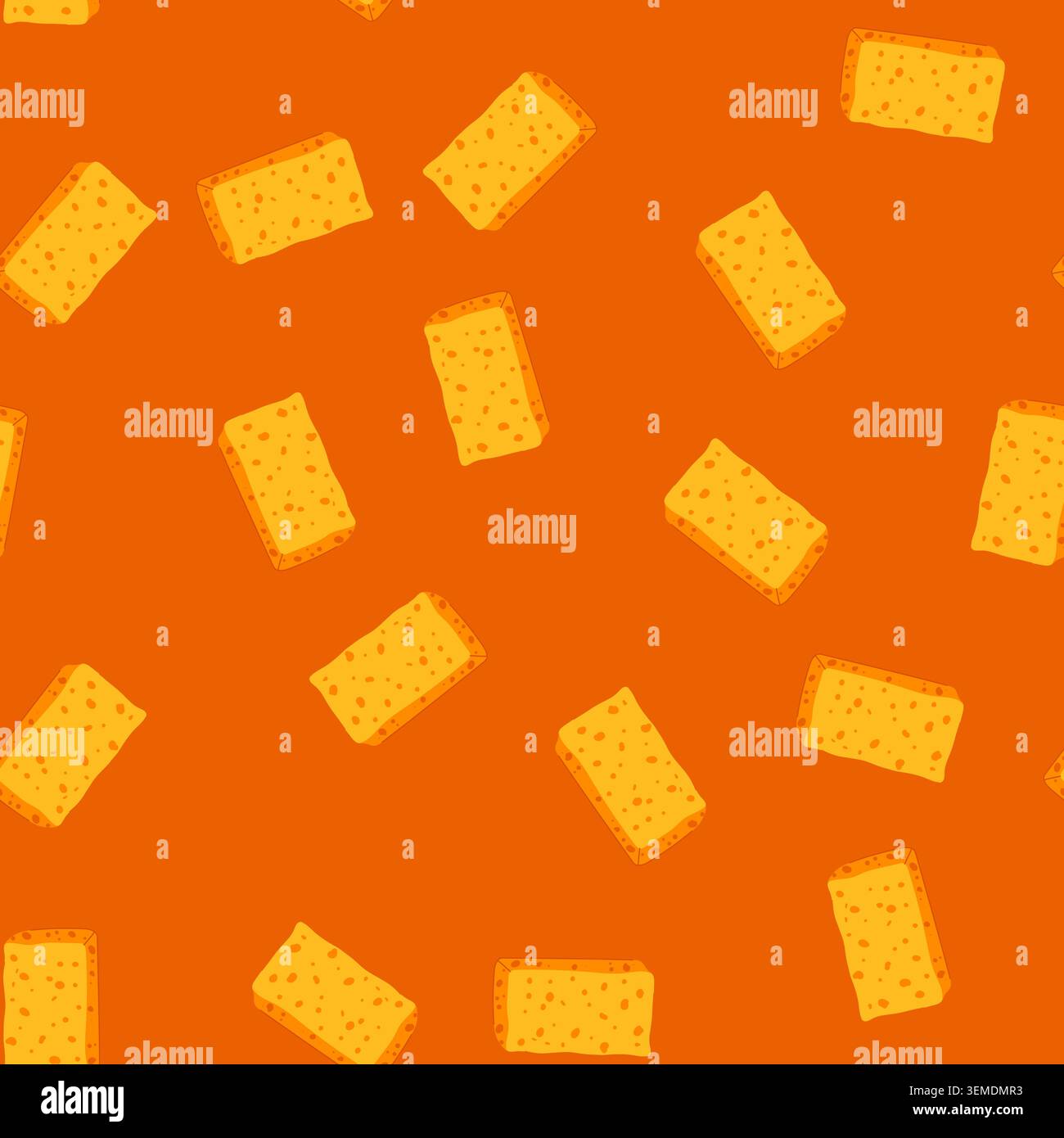 seamless pattern hygiene yellow sponge cartoon vector Stock Vector