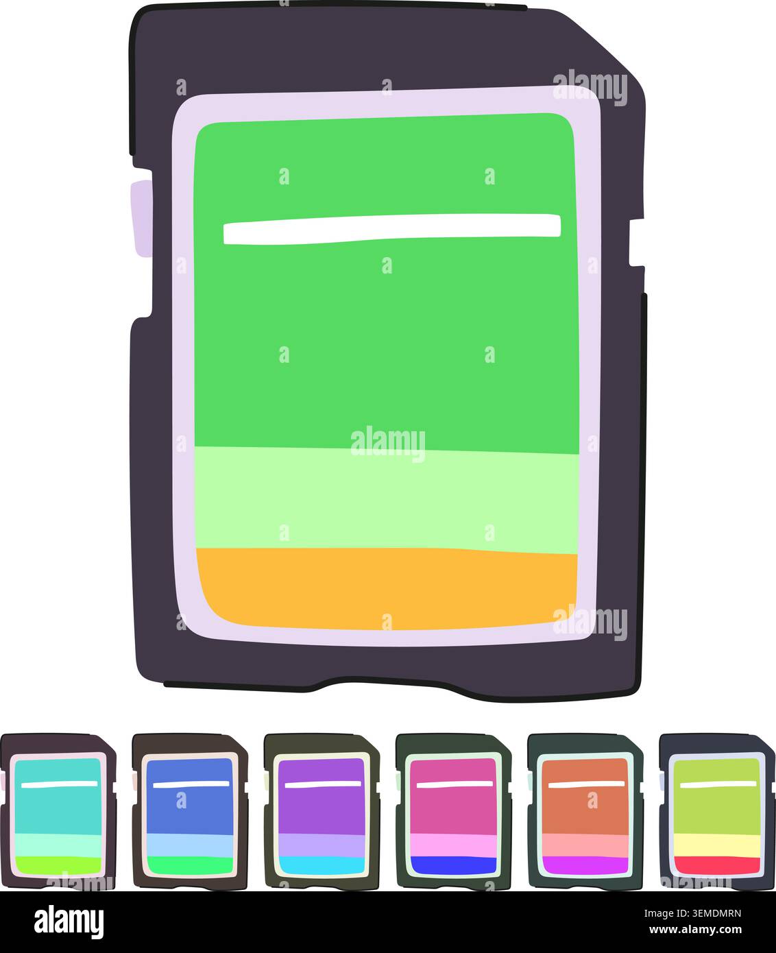 transfer sd card vector cartoon graphic Stock Vector