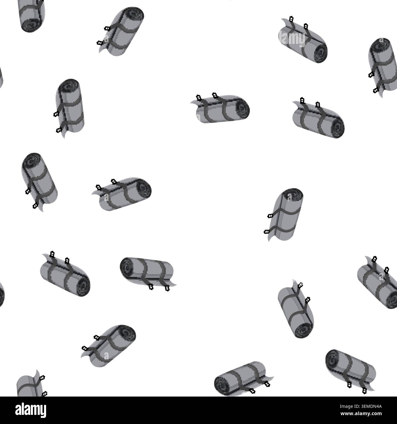 pattern roll camp mat cartoon vector Stock Vector