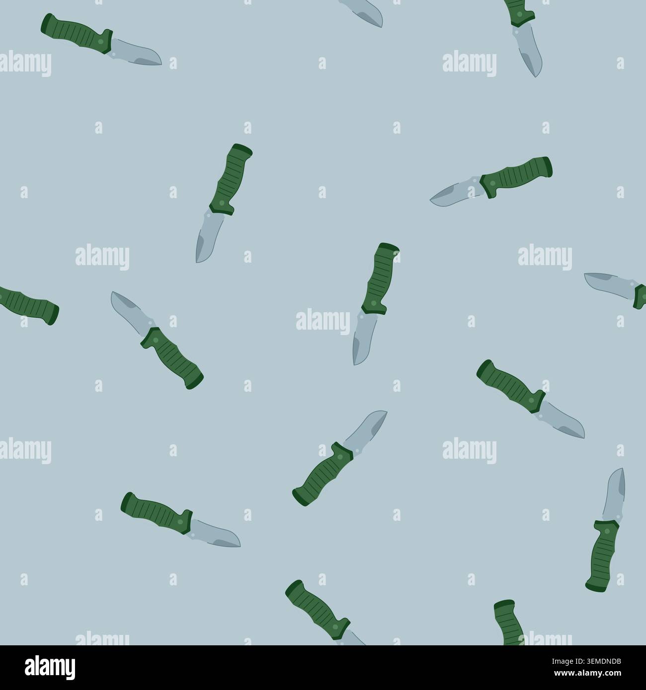 seamless pattern travel knife camping cartoon vector Stock Vector