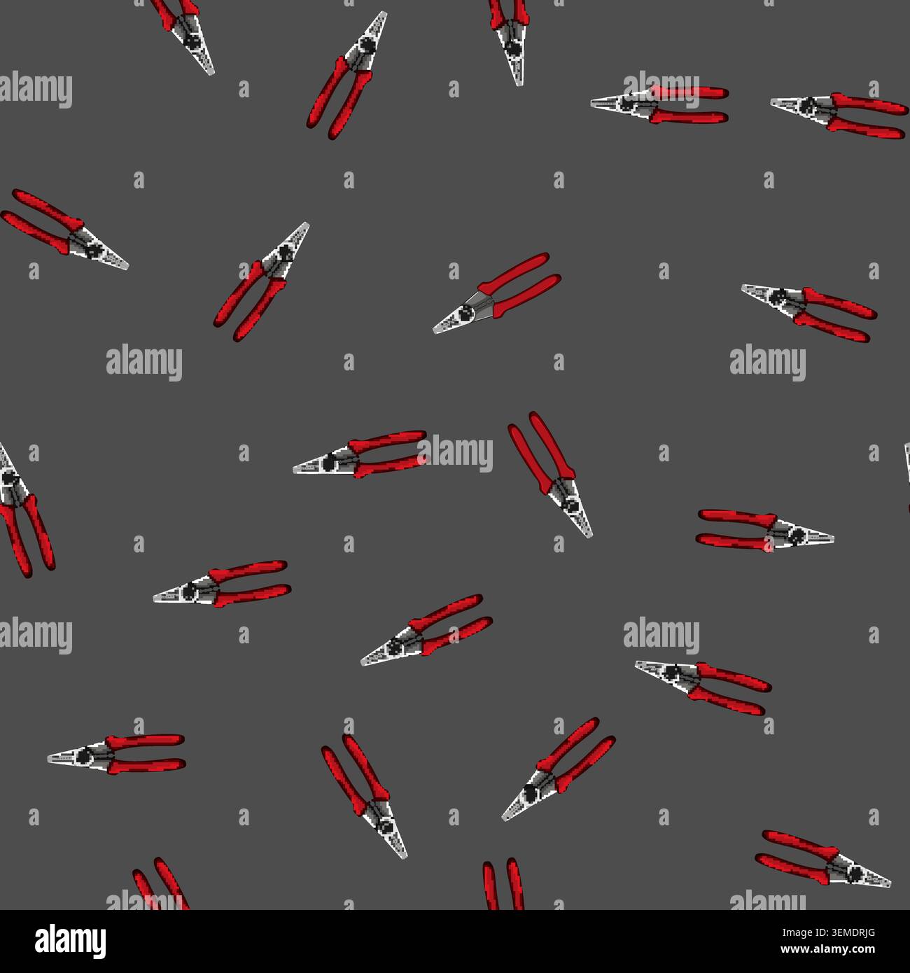 seamless pattern cable crimper tool cartoon vector Stock Vector
