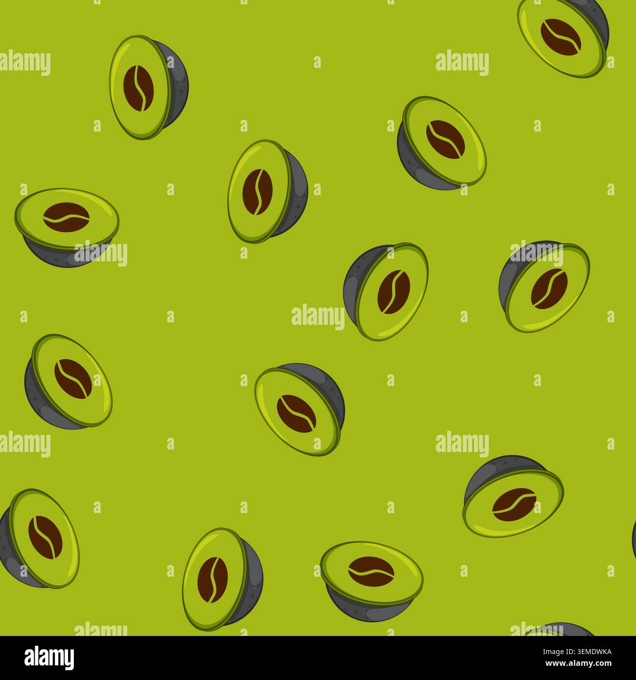 seamless pattern pod capsule coffee cartoon vector Stock Vector