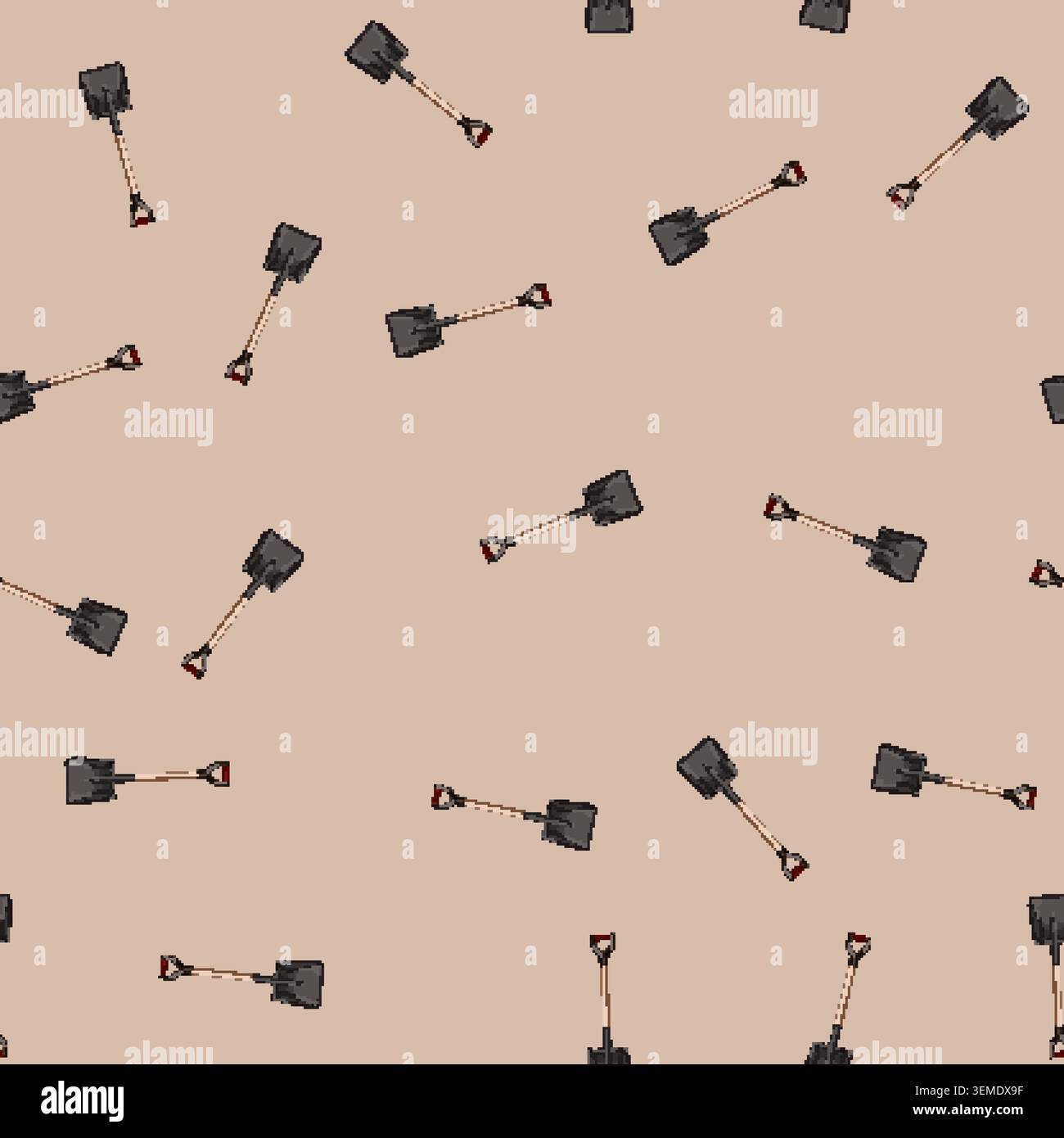 seamless pattern work shovel tool cartoon vector Stock Vector