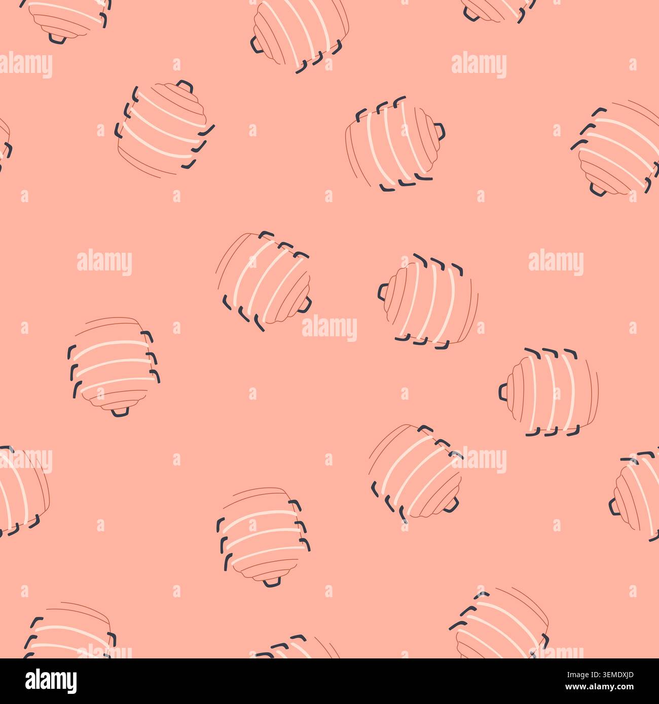 seamless pattern food steamer pot cartoon vector Stock Vector